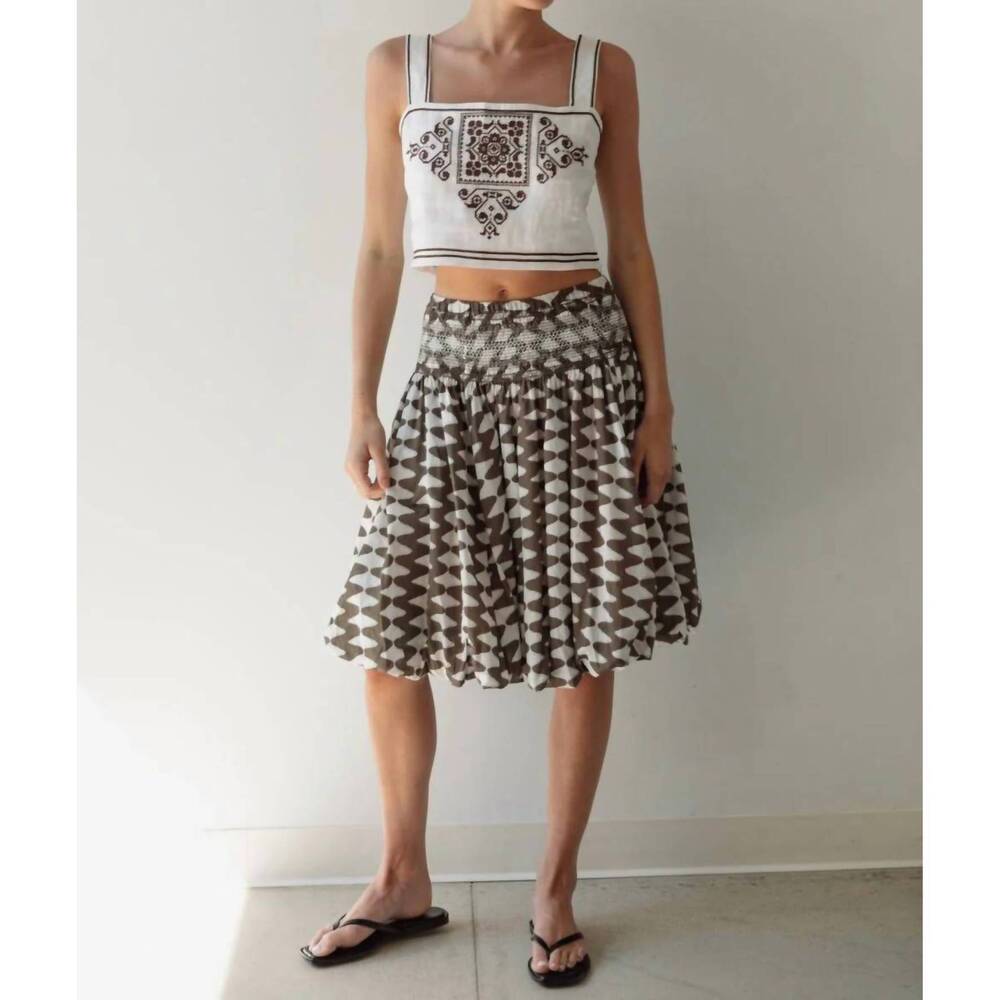 NEW HOPE FOR FLOWERS soft bubble skirt in tribal zig zag